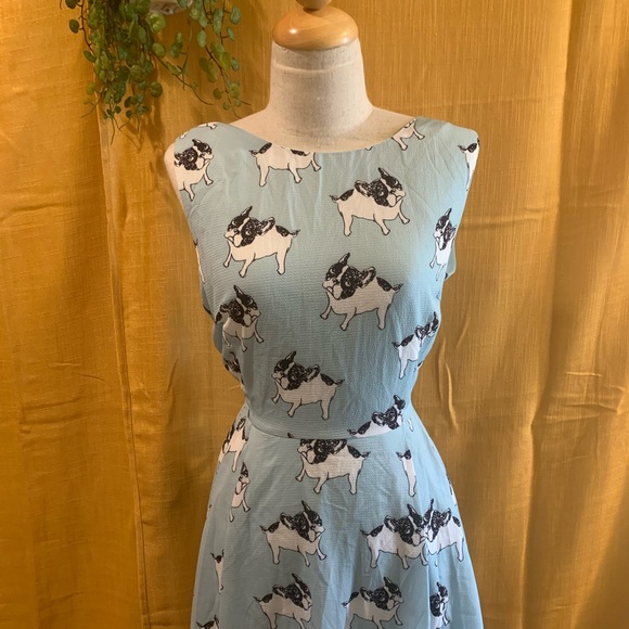 LA SOUL Dresses & Skirts - LA SOUL FRENCH BULLDOG PRINT MINI DRESS